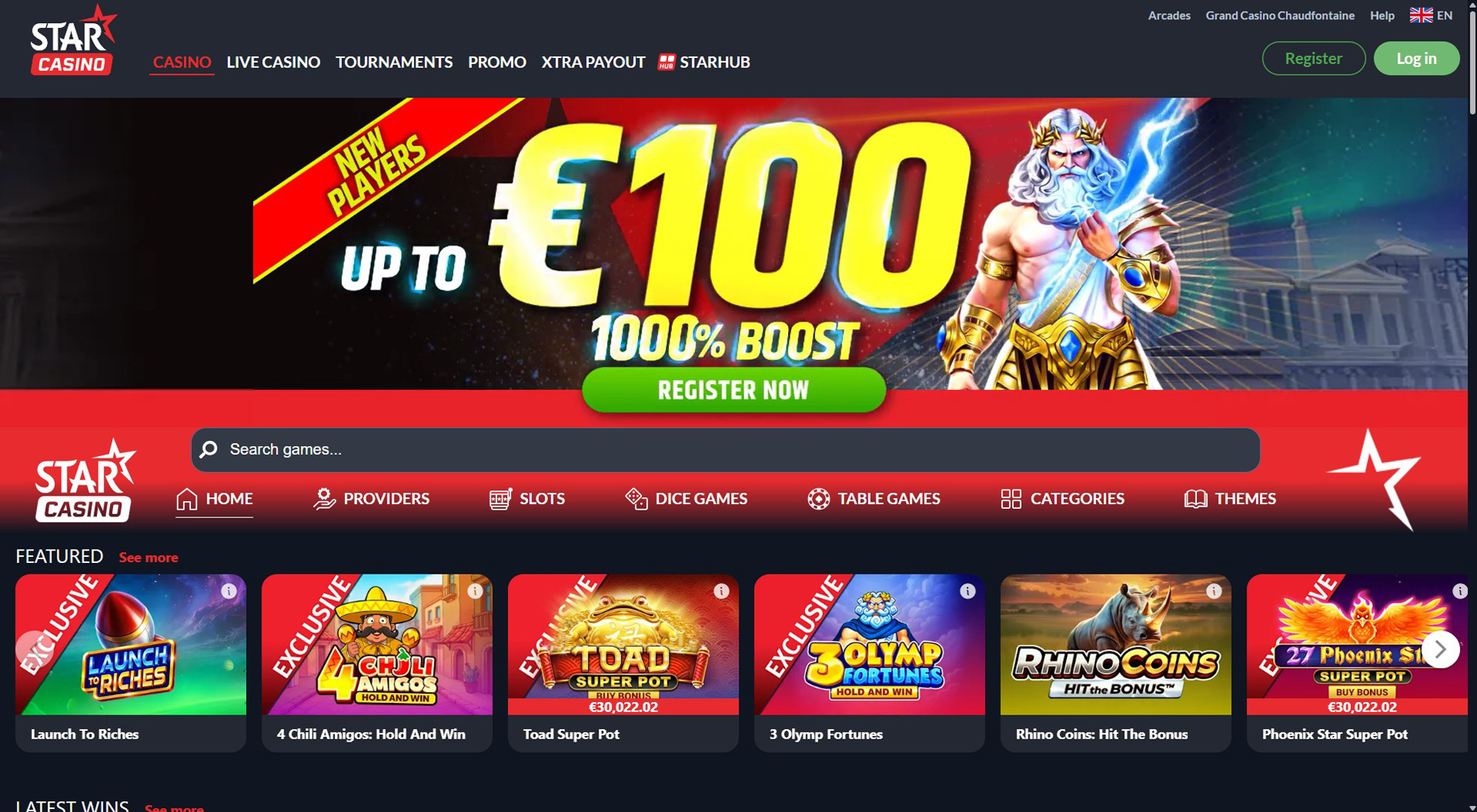2. Star Casino- Accesso rapido al casinò OnShop